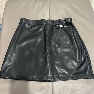 Leather mini skirt
